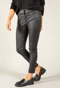 High Waisted Coated Trousers