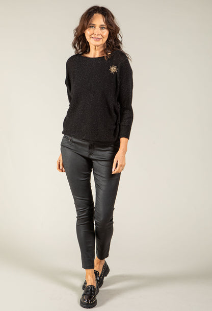 High Waisted Coated Trousers