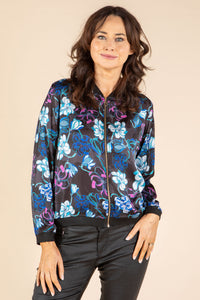 Satin Touch Floral Bomber Jacket