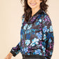 Satin Touch Floral Bomber Jacket