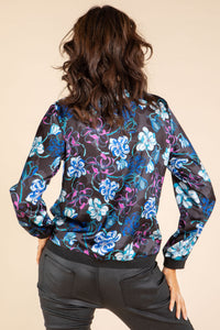 Satin Touch Floral Bomber Jacket