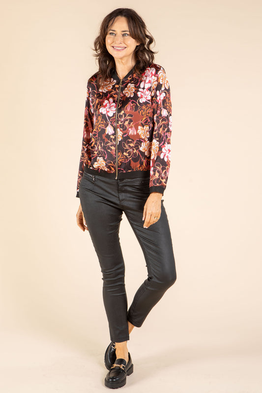 Satin Touch Floral Bomber Jacket