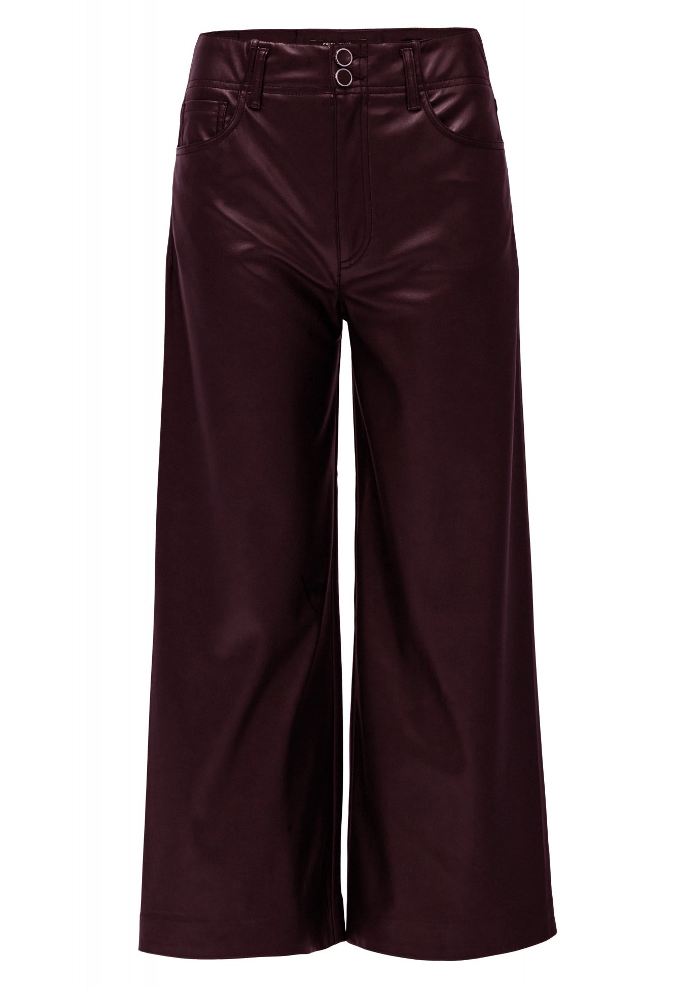 True Wide Leg Faux Leather Jeans
