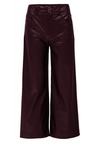 True Wide Leg Faux Leather Jeans