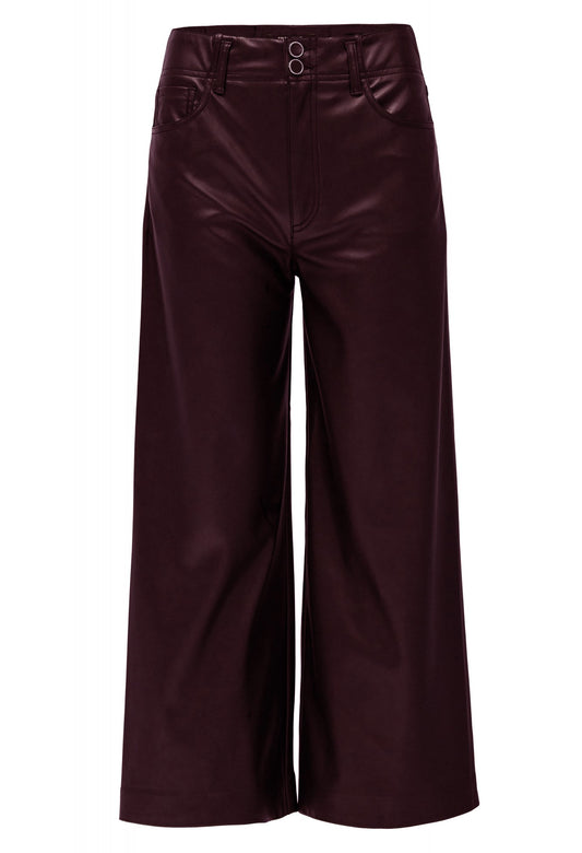 True Wide Leg Faux Leather Jeans