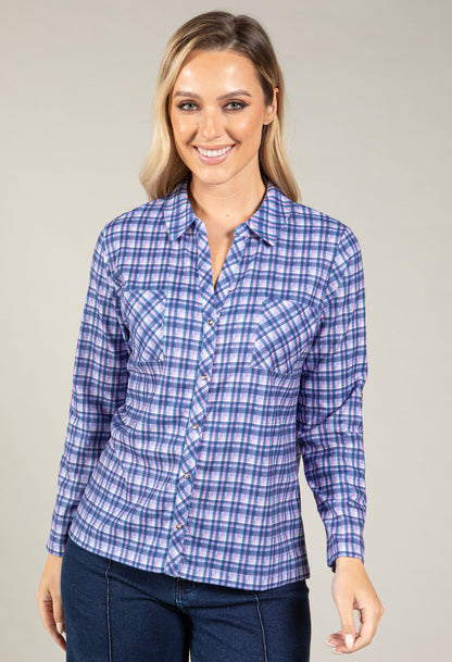 Soft Check Print Blouse