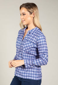 Soft Check Print Blouse