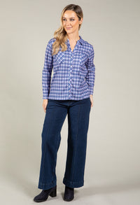 Soft Check Print Blouse