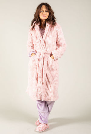 Hooded Jacquard Dressing Gown