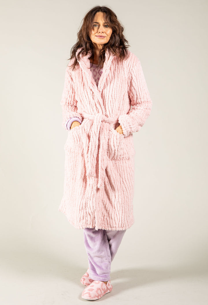 Hooded Jacquard Dressing Gown