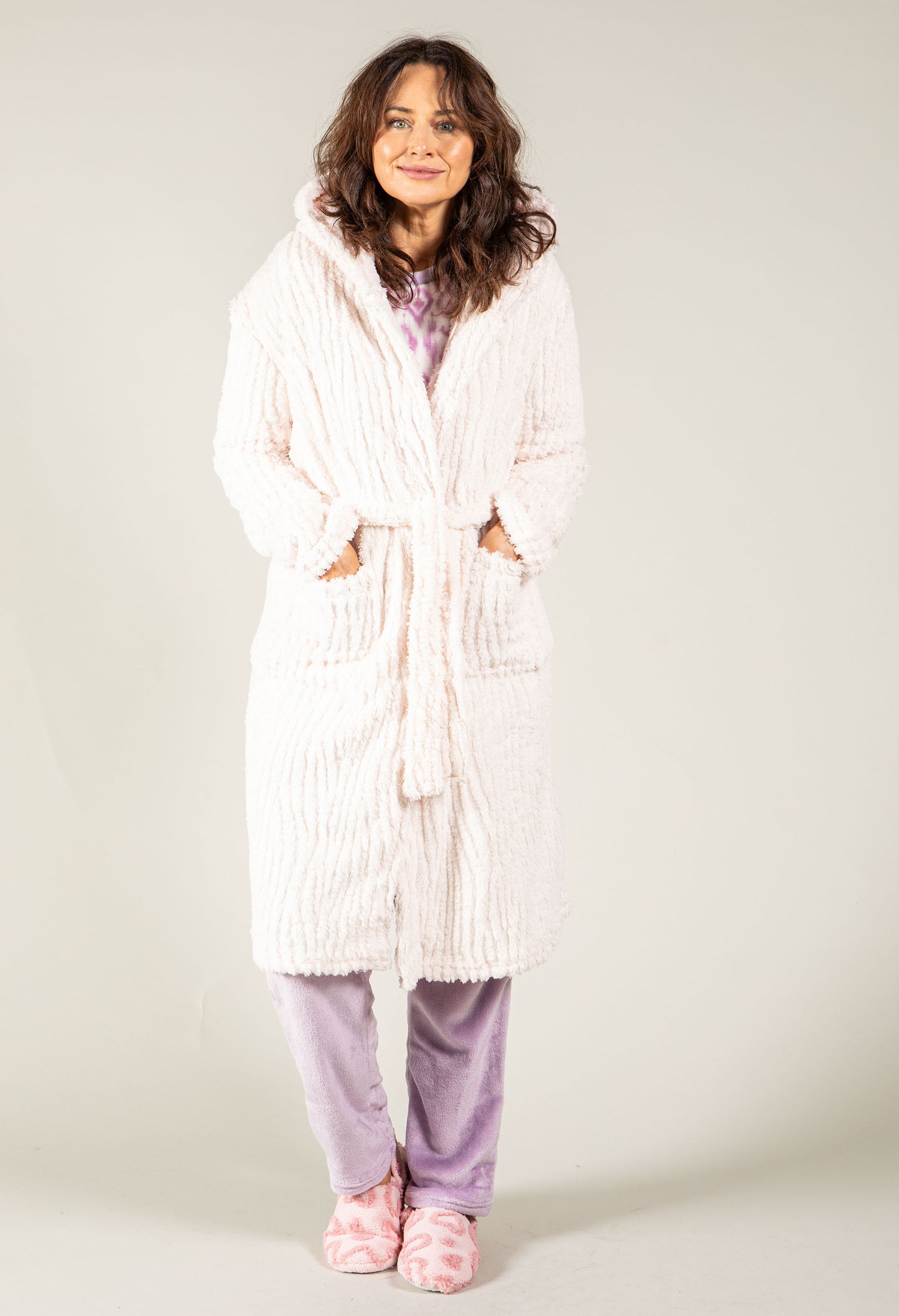Hooded Jacquard Dressing Gown