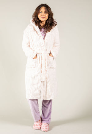 Hooded Jacquard Dressing Gown
