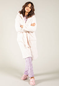 Hooded Jacquard Dressing Gown