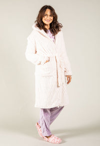 Hooded Jacquard Dressing Gown