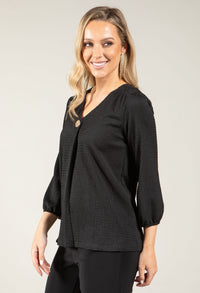 Textured V-Neck Blouse