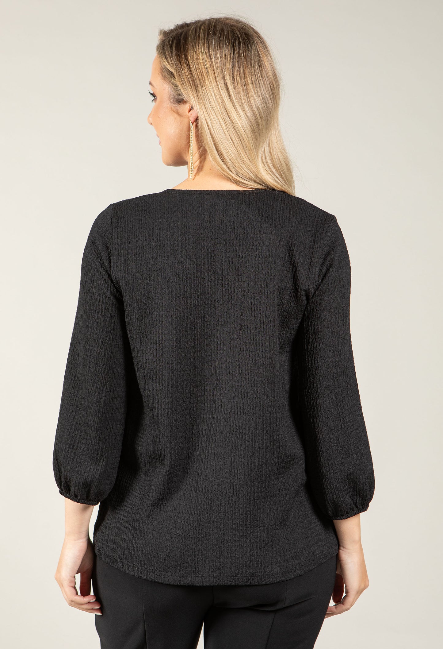 Textured V-Neck Blouse
