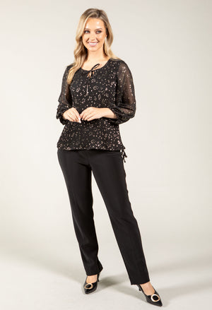 Plisse Pleated Floral Blouse
