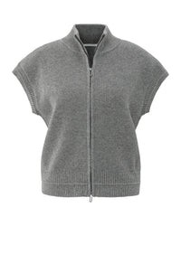 Sleeveless zip-up cardigan