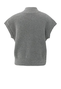 Sleeveless zip-up cardigan