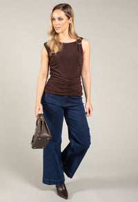 Gold Buckle Sleeveless Top