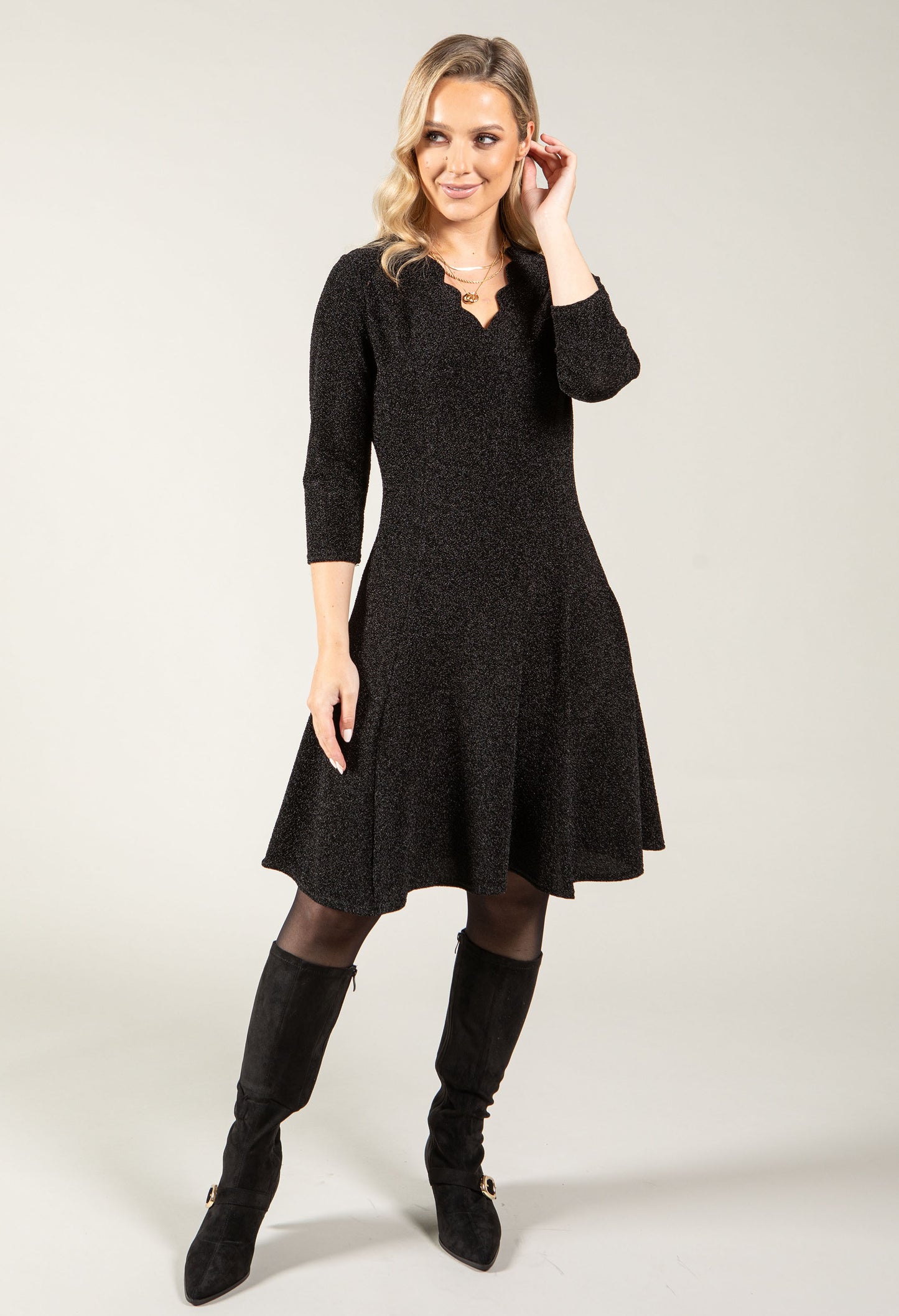 Lyon Scalloped Neckline Dress