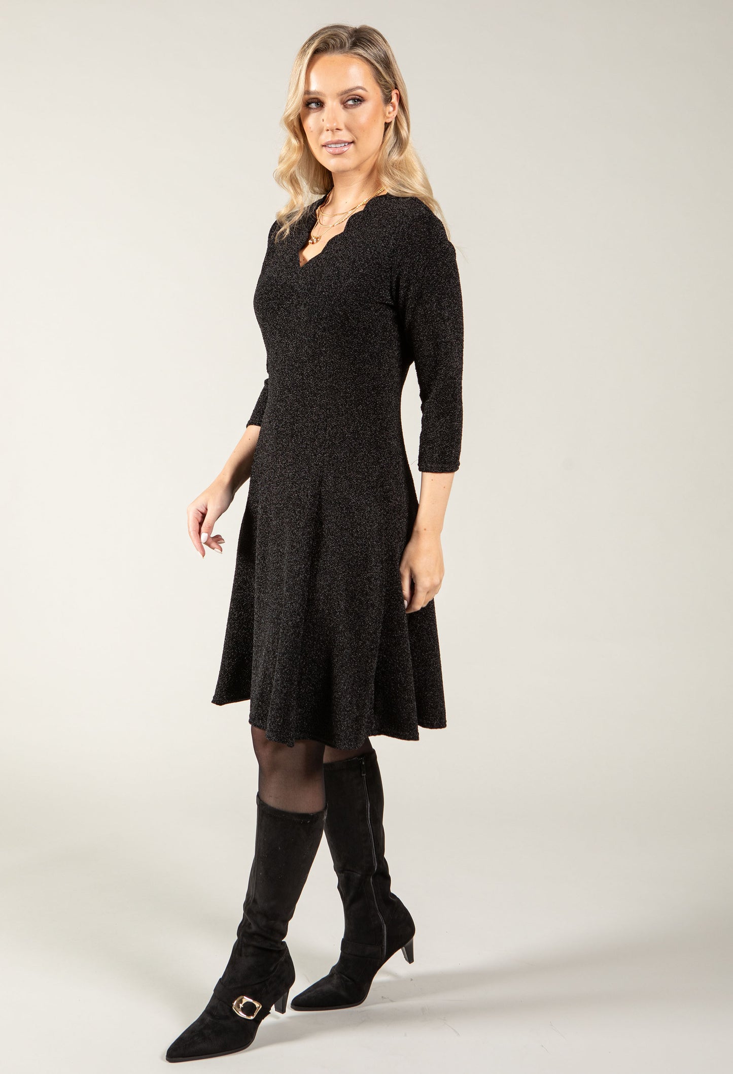 Lyon Scalloped Neckline Dress