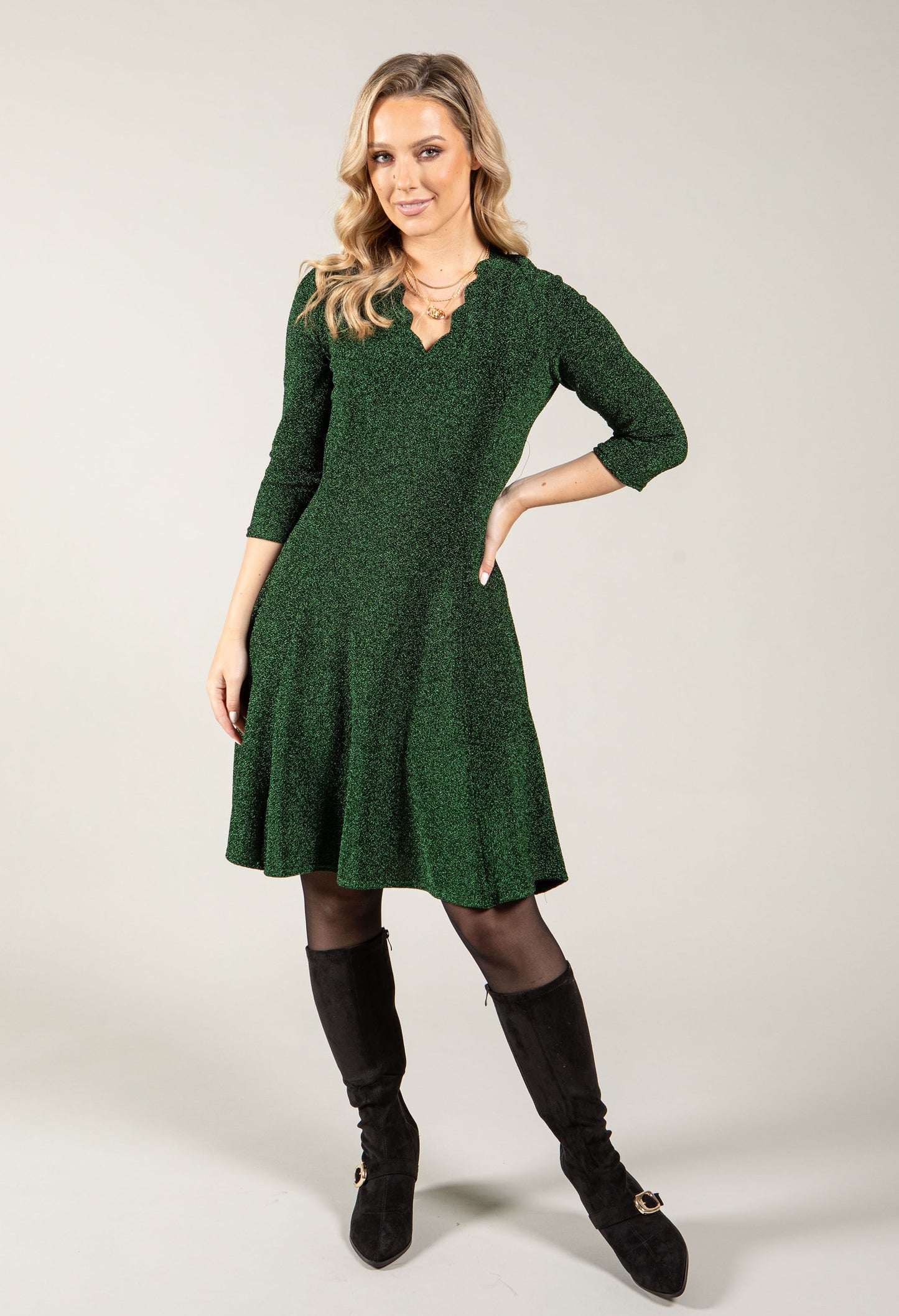 Lyon Scalloped Neckline Dress