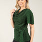 Cowl Neck Side Knot Metallic Top