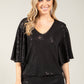 Angel Sleeve Sequin Blouse