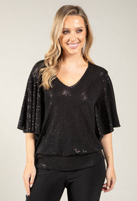 Angel Sleeve Sequin Blouse