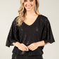 Angel Sleeve Sequin Blouse