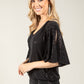 Angel Sleeve Sequin Blouse