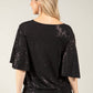 Angel Sleeve Sequin Blouse