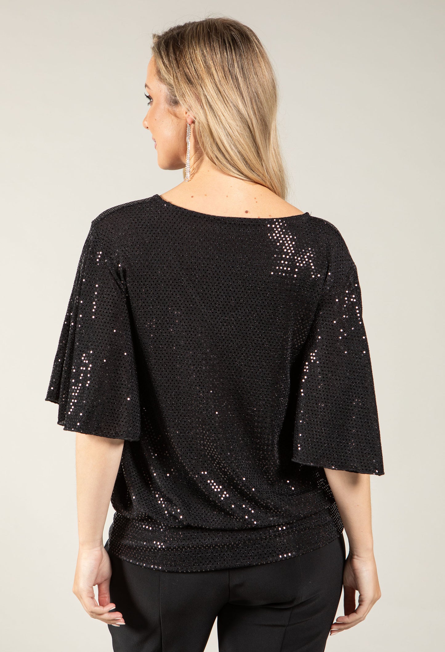 Angel Sleeve Sequin Blouse