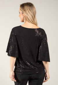 Angel Sleeve Sequin Blouse