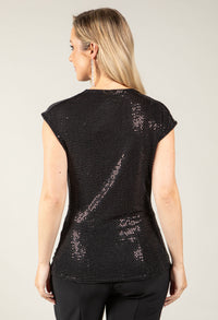 Sequin Cowl Neck Blouse
