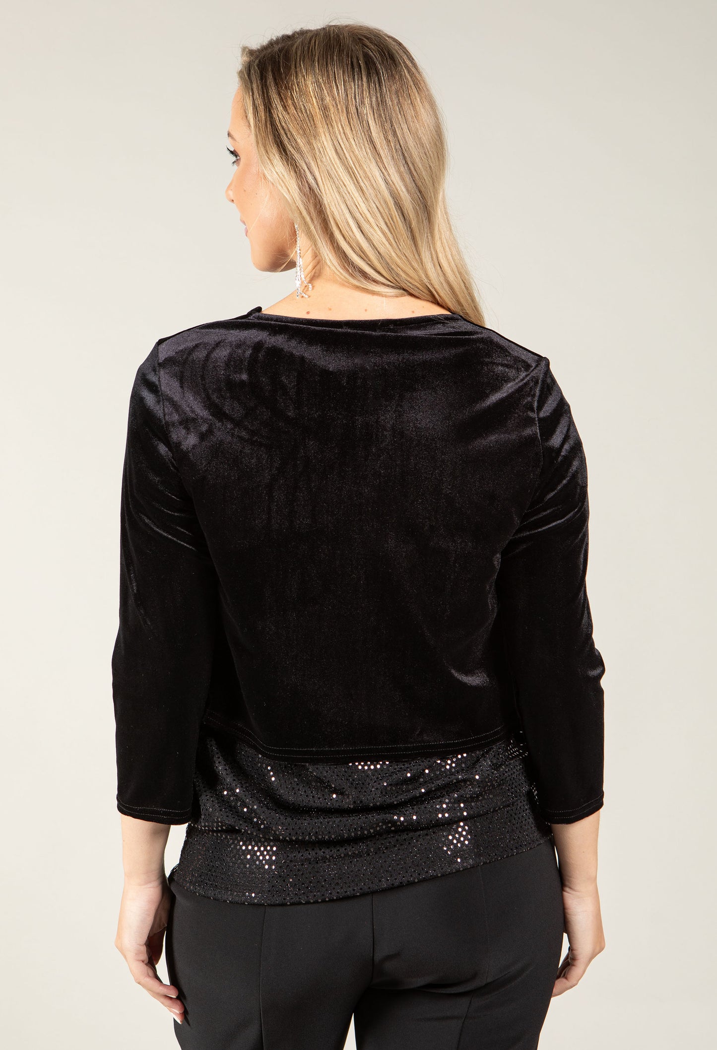 Scallop Hem Velvet Jacket
