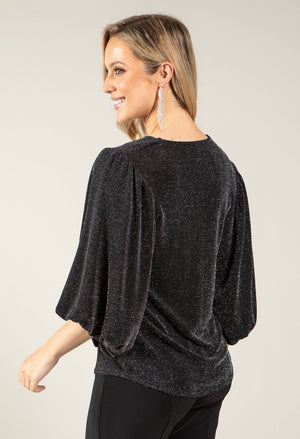 Ballon Sleeve Sparkly Blouse
