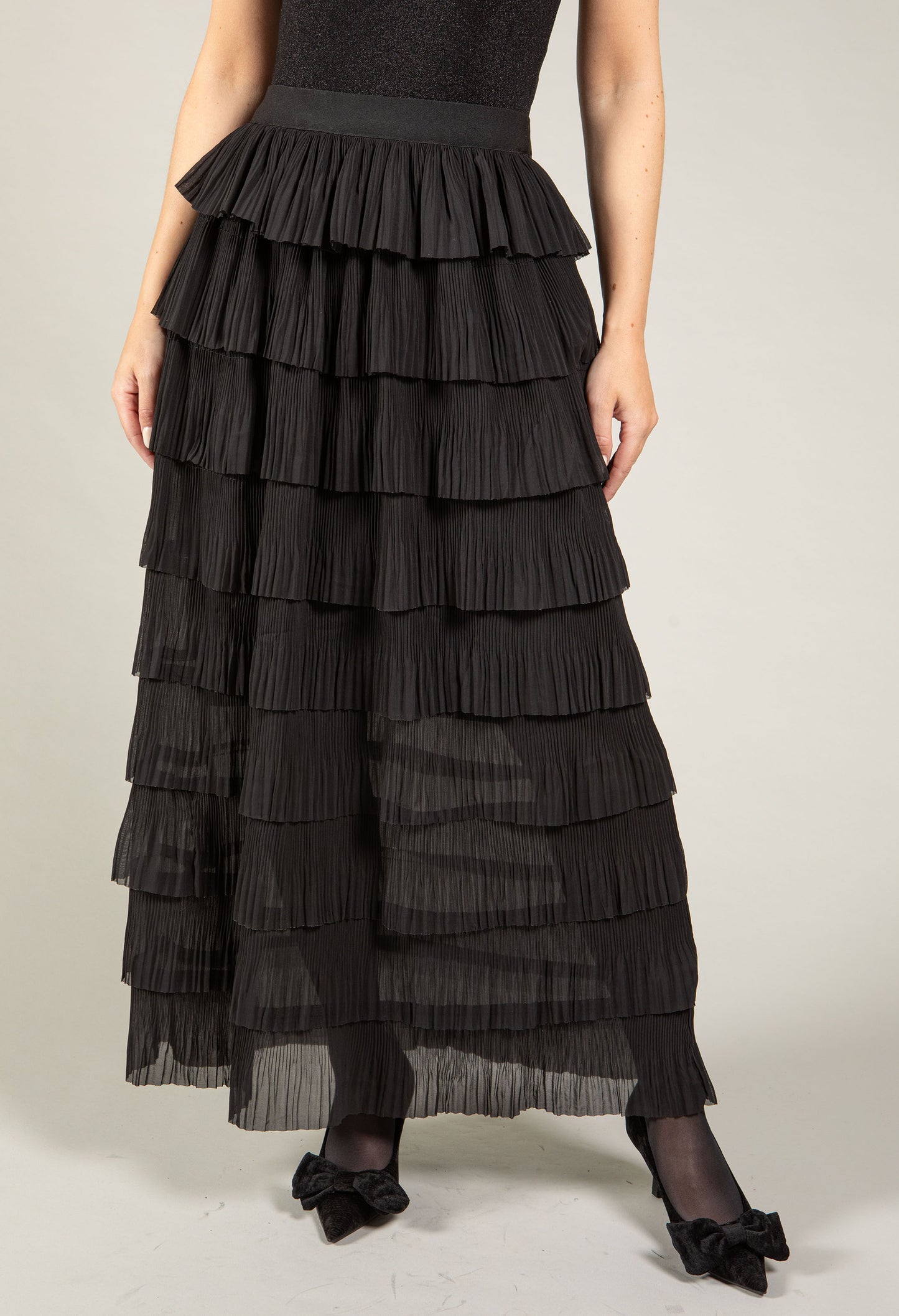 Layered Look Midi Skirt