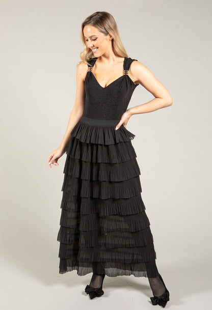 Layered Look Midi Skirt