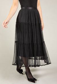 Tiered Hem Tulle Skirt