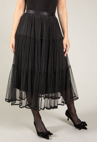 Tiered Hem Tulle Skirt