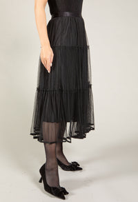 Tiered Hem Tulle Skirt