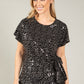 Side Knot Sequin Blouse