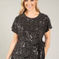 Side Knot Sequin Blouse