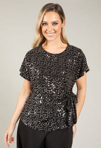 Side Knot Sequin Blouse
