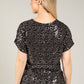 Side Knot Sequin Blouse