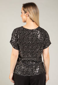 Side Knot Sequin Blouse