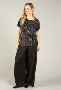 Side Knot Sequin Blouse