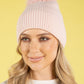 Ribbed Knit Pom Pom Beanie
